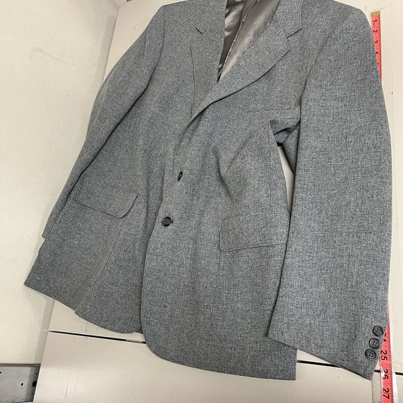 Vintage Levis Action Suit Blazer Jacket Mens 48R Gray 2 Button Sports Coat - Picture 9 of 13